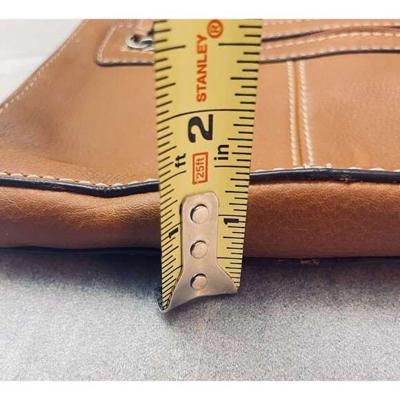 Fossil Y2K Pebbled Brown Leather Crossbody Messenger Bag Leather 10"x11" EUC - Picture 6 of 12